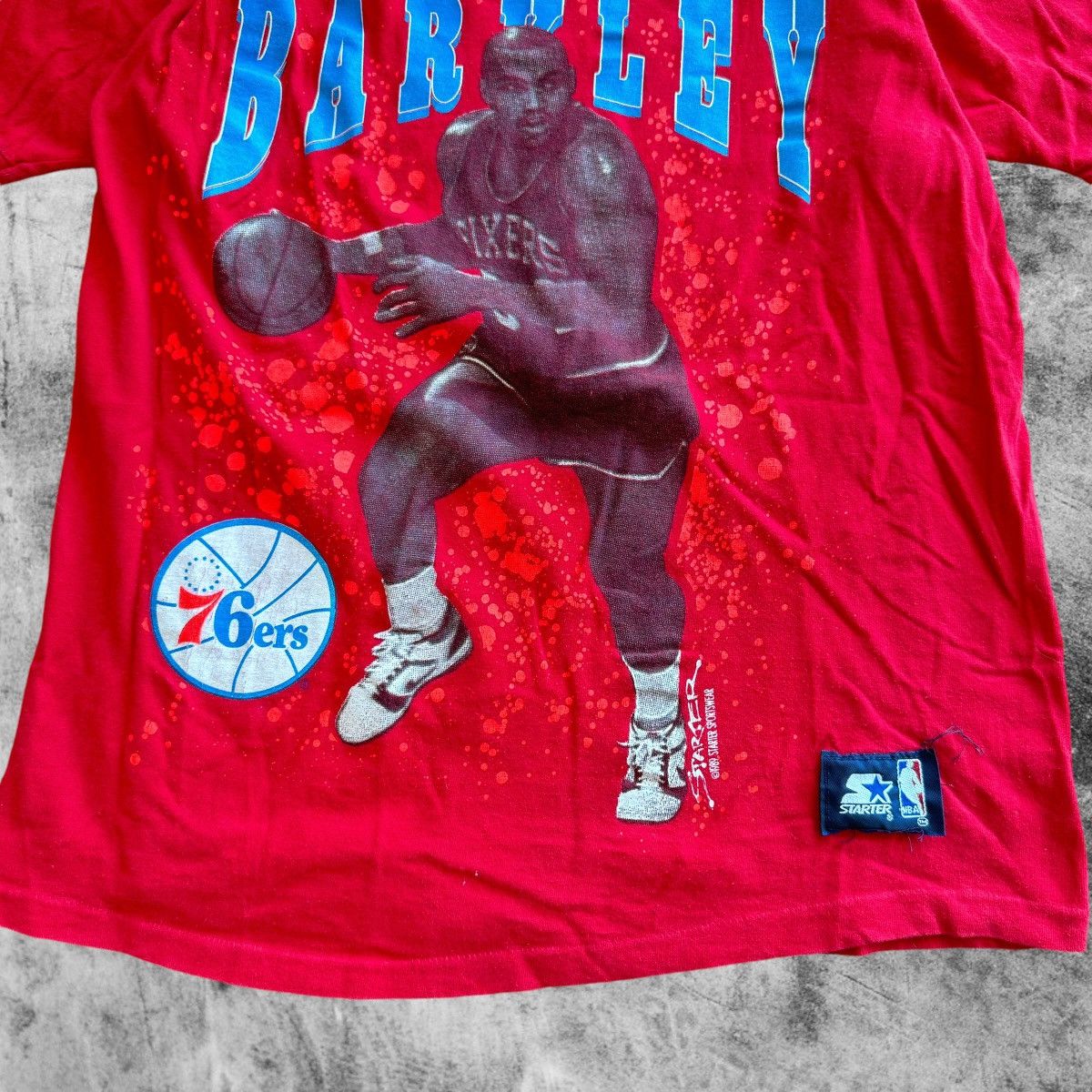 NBA × Starter × Vintage Vintage 90s NBA Charles Barkley 76ers Starter Tee M Boxy Size US M / EU 48-50 / 2 - 3 Thumbnail