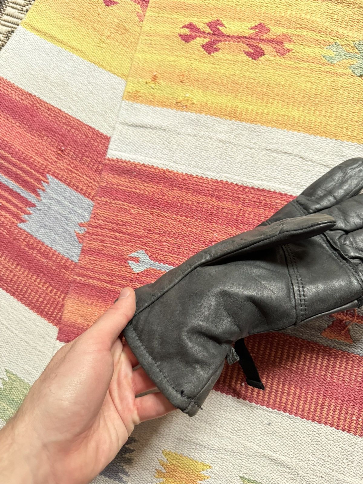 Genuine Leather Vintage Intermediate Cold / Wet US Army Leather Gloves Size ONE SIZE - 9 Thumbnail