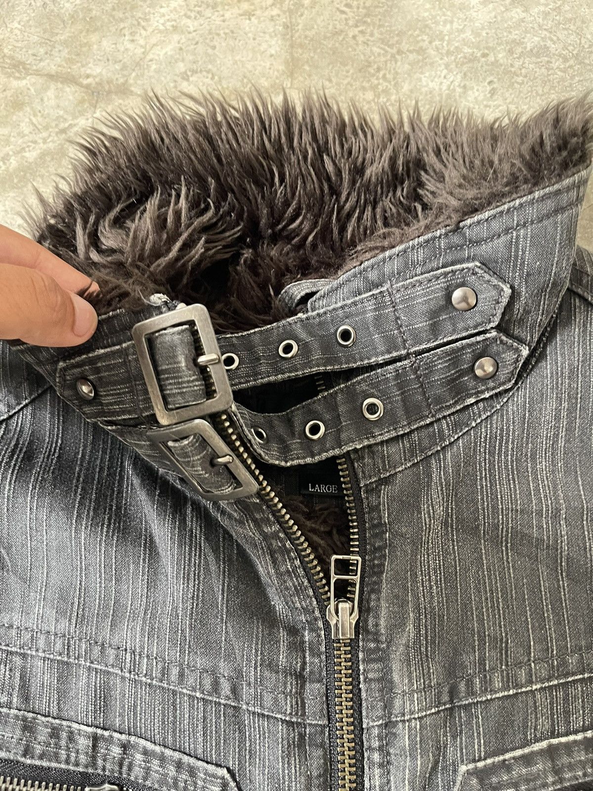 Mossimo Y2K Mossimo Fur Rider Jacket Gothic Opium Style LGB Japanese Size US L / EU 52-54 / 3 - 8 Thumbnail