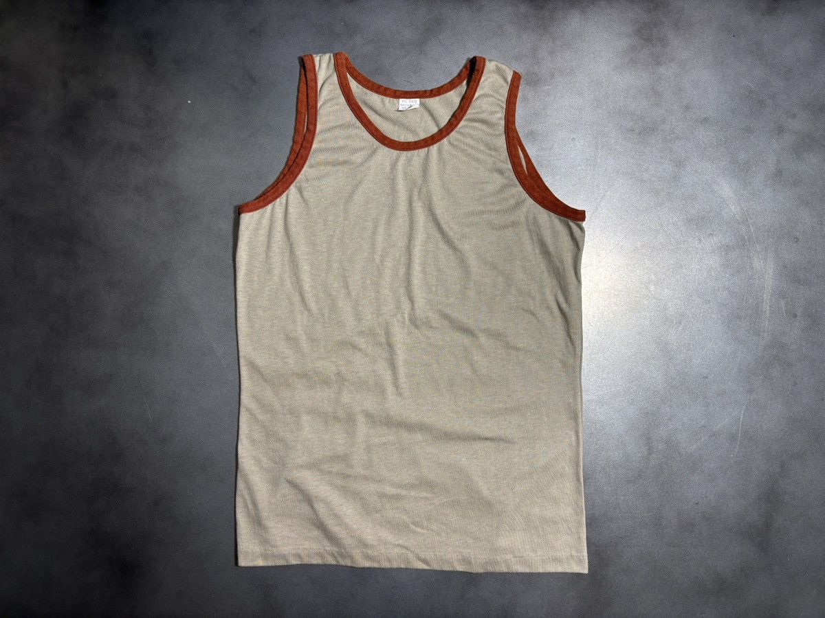 Vintage 1970s Tank Top 70s Vintage Blank Tee Two Tone Sportswear 80s Size US S / EU 44-46 / 1 - 9 Thumbnail