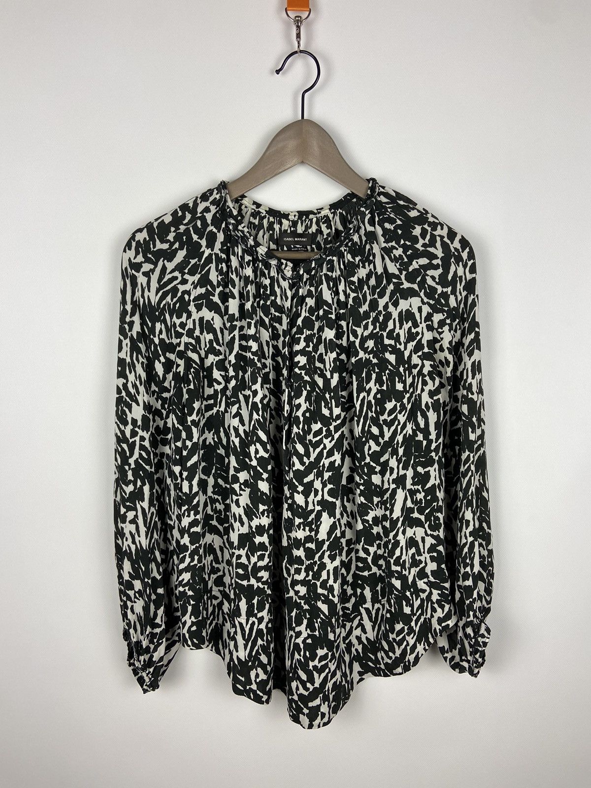 Designer × Isabel Marant Isabel Marant Silk Black and White Top Blouse Long Sleeve Size XS / US 0-2 / IT 36-38 - 1 Thumbnail