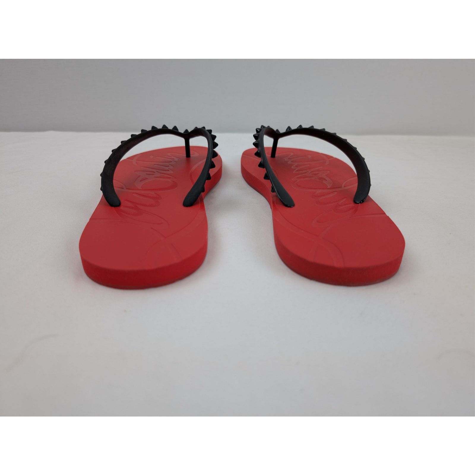Christian Louboutin o1rshd1 Q:2 / Loubi Flip Flat Slide slipper in Red Size US 12 / EU 45 - 11 Thumbnail