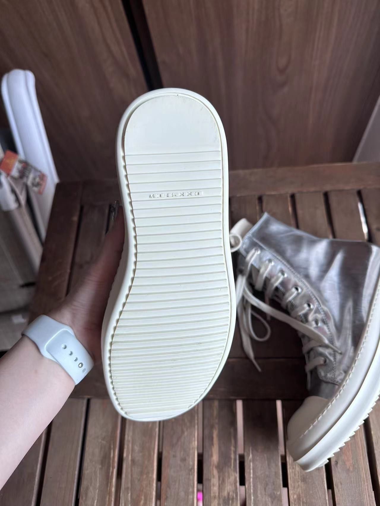 Rick Owens × Rick Owens Drkshdw Rick Owens ramones canvas silver sneakers size 37 Italy wn 7 Size US 7 / IT 37 - 4 Thumbnail