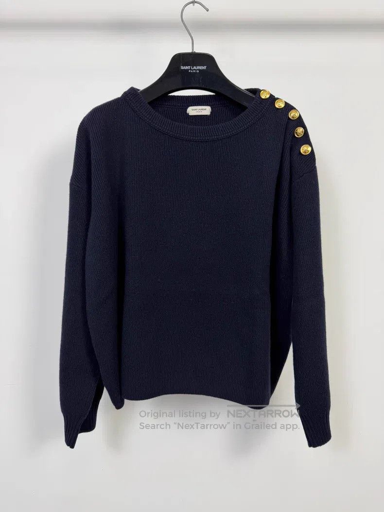 Saint Laurent Paris Saint Laurent Paris Navy blue shoulder epaulet lion gold b Size US L / EU 52-54 / 3 - 1 Thumbnail