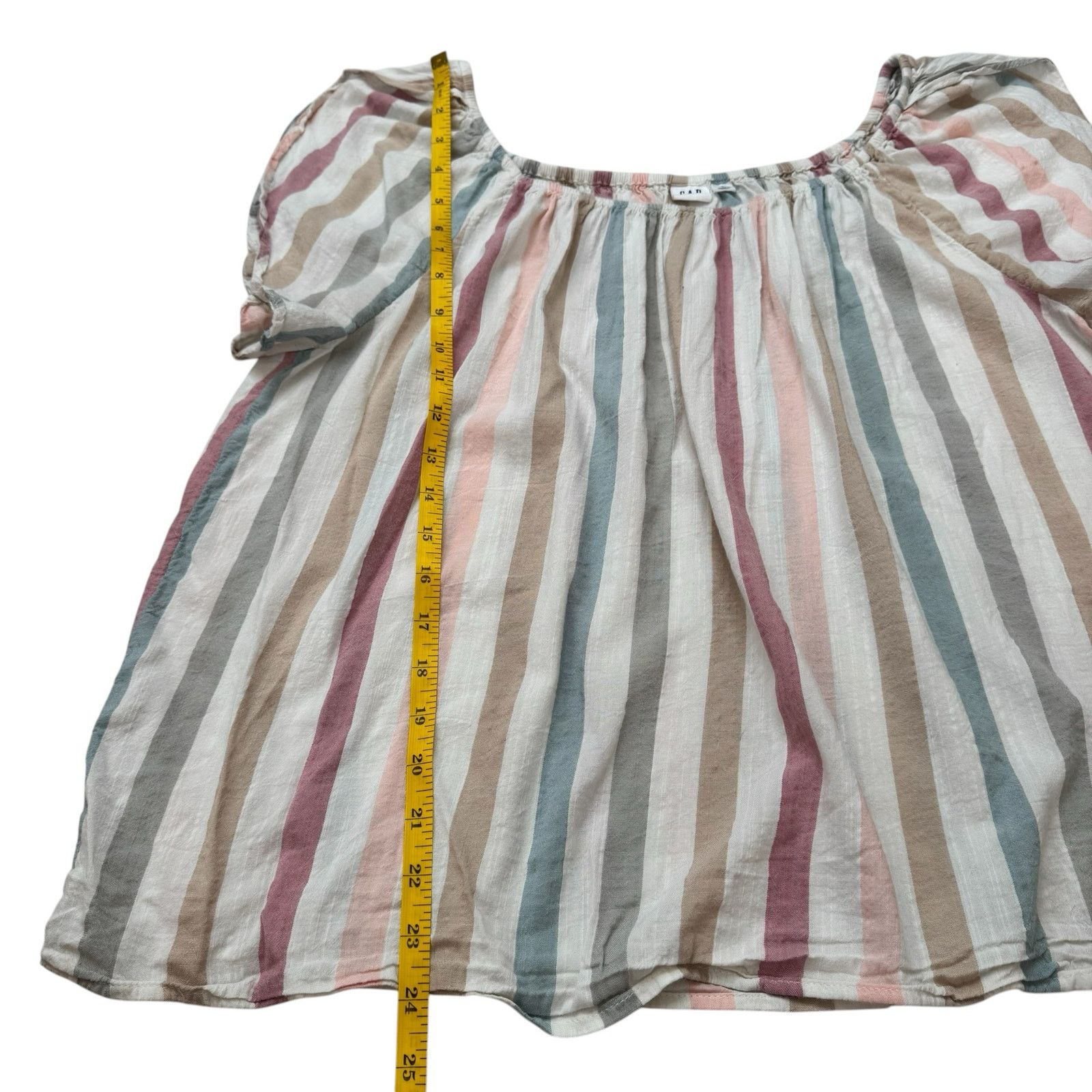 Gap GAP Soft Vertical Stripe Flutter Sleeve Blouse Large Size L / US 10 / IT 46 - 9 Thumbnail