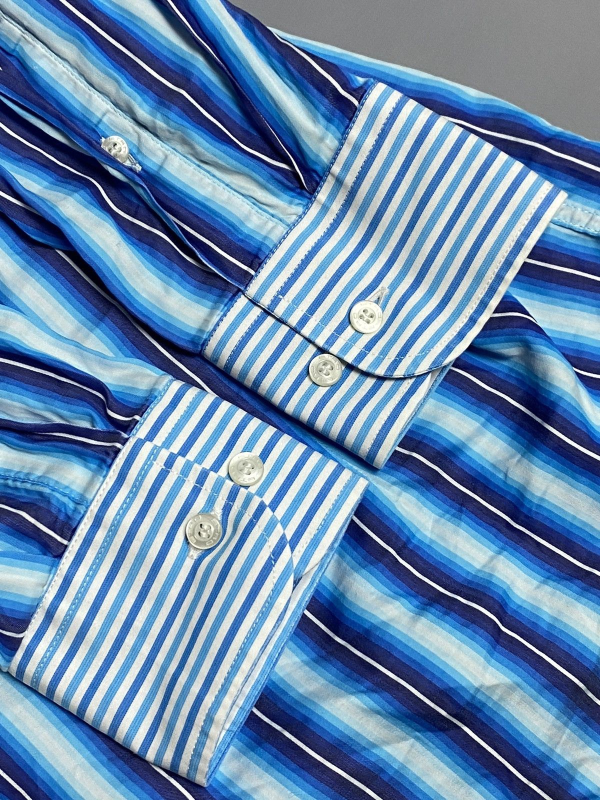Etro Etro Mens Striped Cotton Dress Shirt Long Sleeve Italy Sz 41 Size US L / EU 52-54 / 3 - 22 Thumbnail