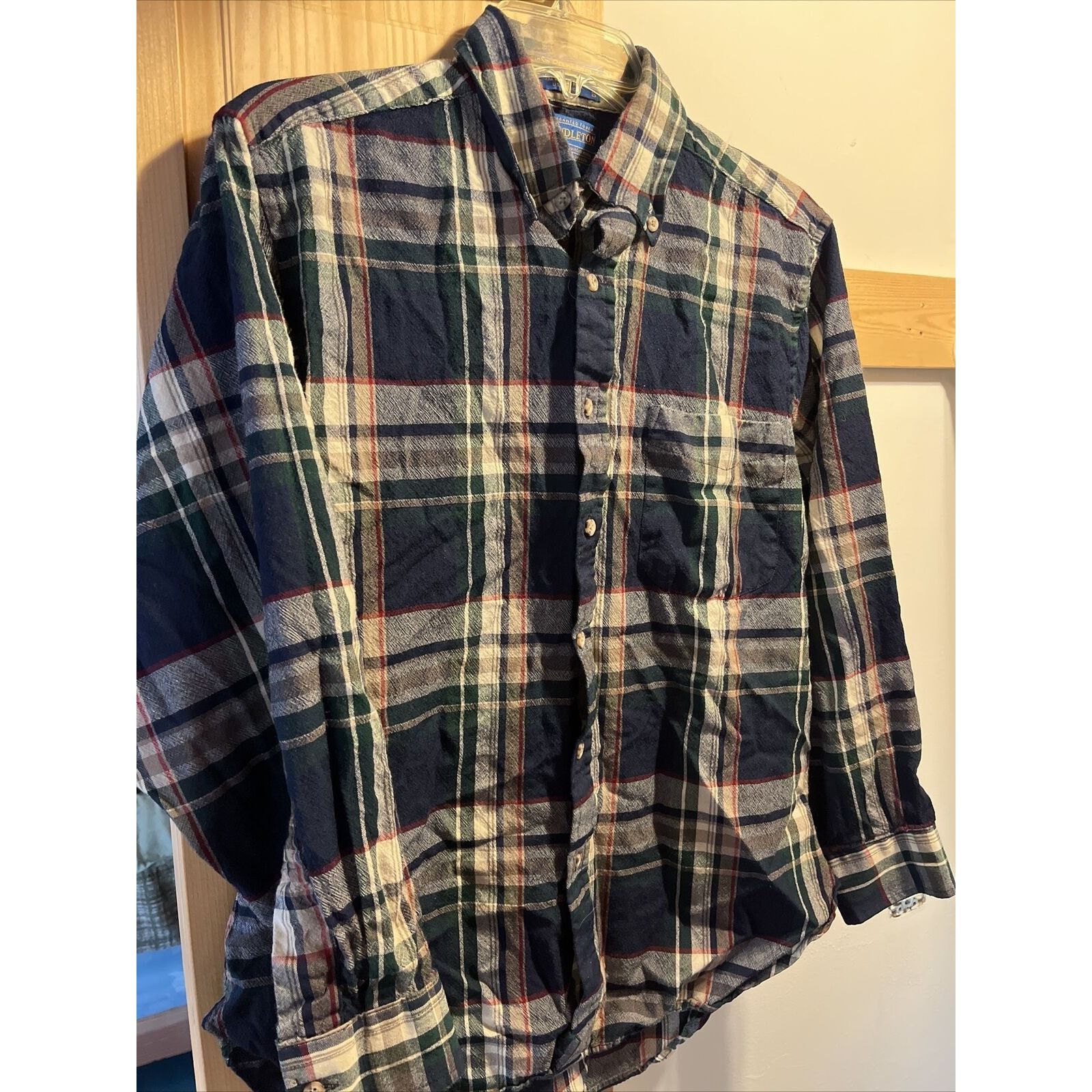 Pendleton Pendleton Sir Men’s M Green Plaid LS Wool Shirt *shrunk* Size US M / EU 48-50 / 2 - 4 Thumbnail