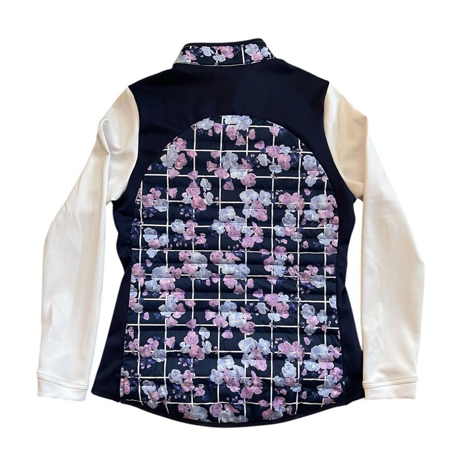 Peter Millar PETER MILLAR Women’s Navy Floral Hybrid Golf Jacket Medium Size M / US 6-8 / IT 42-44 - 4 Thumbnail