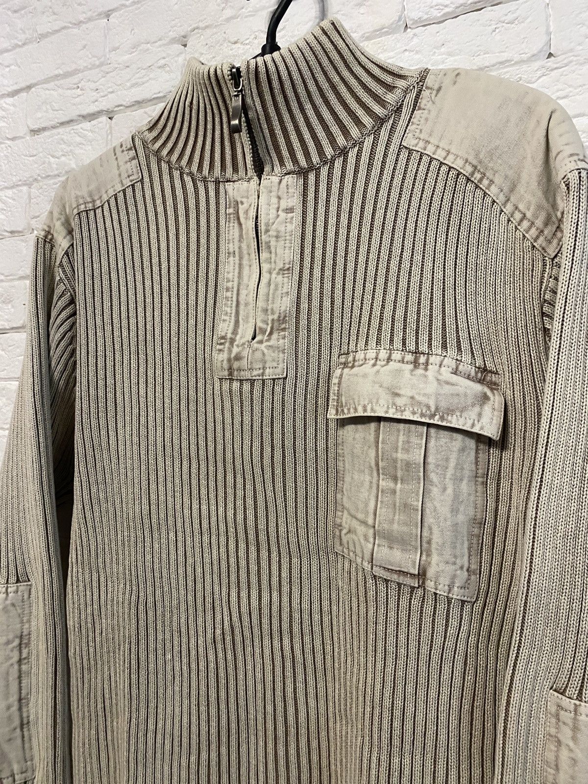 Japanese Brand Vintage Avant Gard Y2K Sweater Opium Style 1/4 Zip Size US XL / EU 56 / 4 - 2 Thumbnail