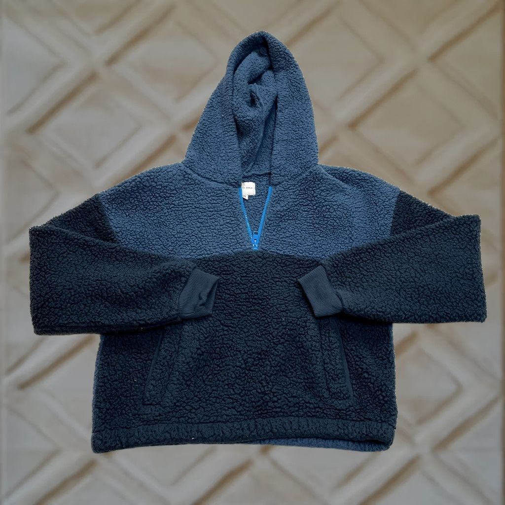 American Eagle Outfitters American Eagle Outfitters Sweatshirt Hoodie Womens M Blue Sherpa Fleece 1/4 Zip Pullover Casual Winter Size M / US 6-8 / IT 42-44 - 1 Thumbnail