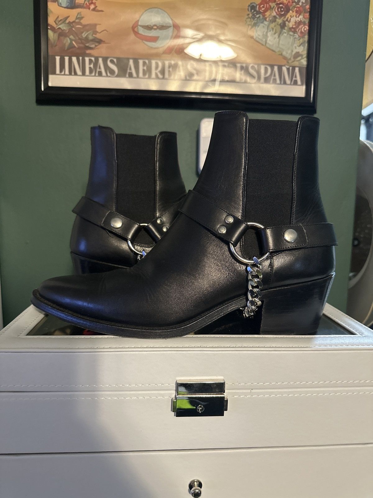 image of Celine Camargue Biker Chelsea Boot in Black, Men's (Size 6)