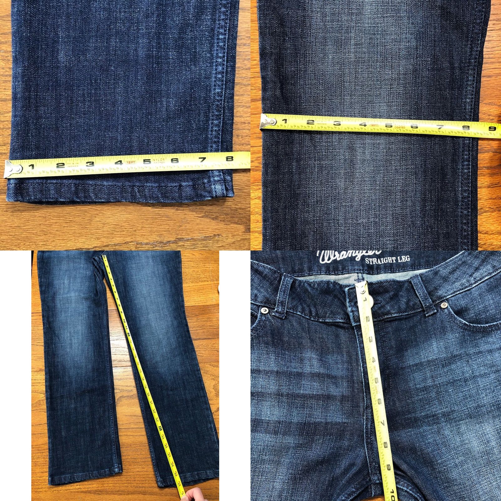Wrangler Wrangler Jeans Womens Straight 5-Pocket Denim Stretch Zip Belt Loops 34 Inseam 30 Inseam Blue Medium Wash Mae Retro Wrangler Cowboys Womens Jeans Size 34" / US 12 / IT 48 - 8 Thumbnail