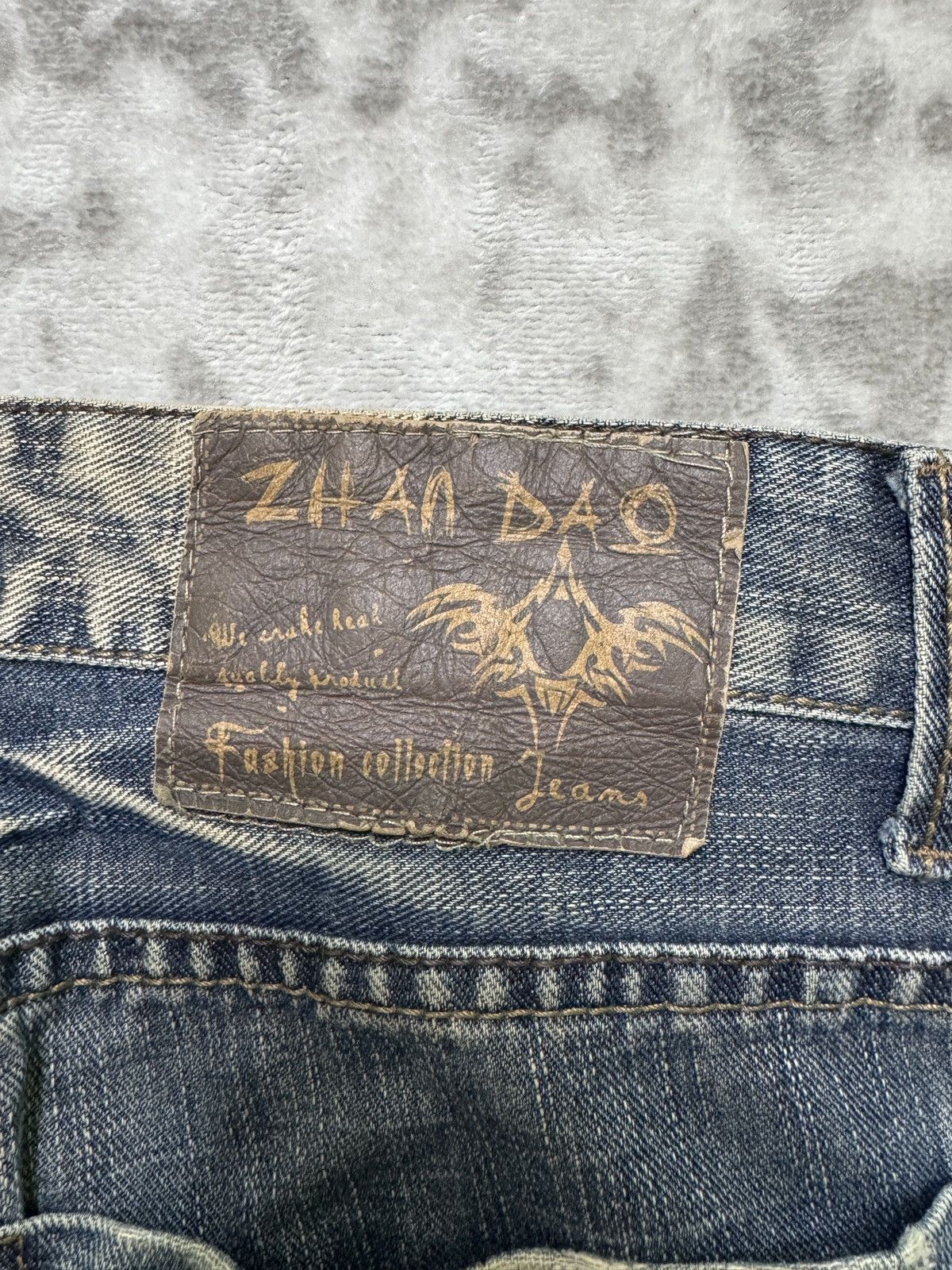 Japanese Brand Zhao Dao Patchwork Mud Washed Denim Y2K Regular Fit Jeans Size US 34 / EU 50 - 16 Thumbnail
