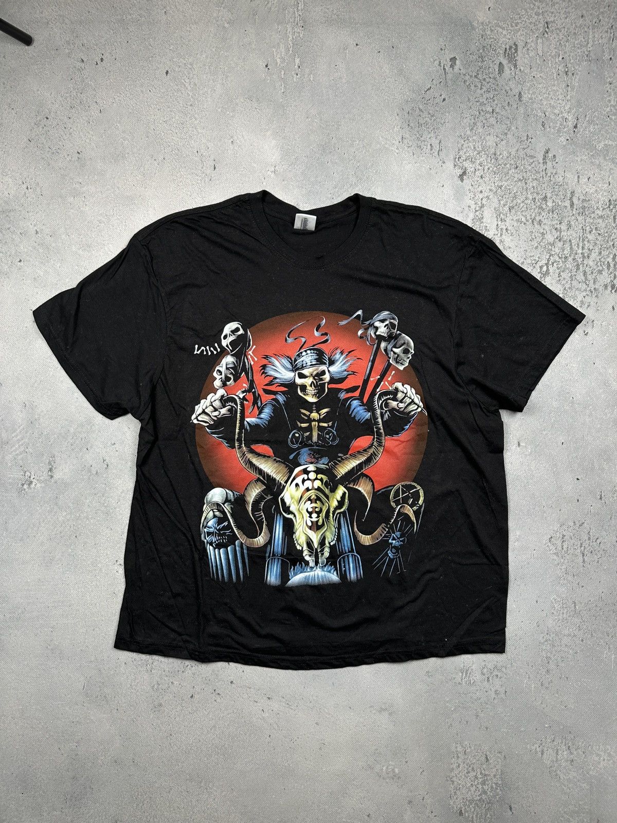 Vintage Occult Skeleton Ritual Graphic Tshirt Black Heavy Metal Rock Size US XXL / EU 58 / 5 - 1 Thumbnail