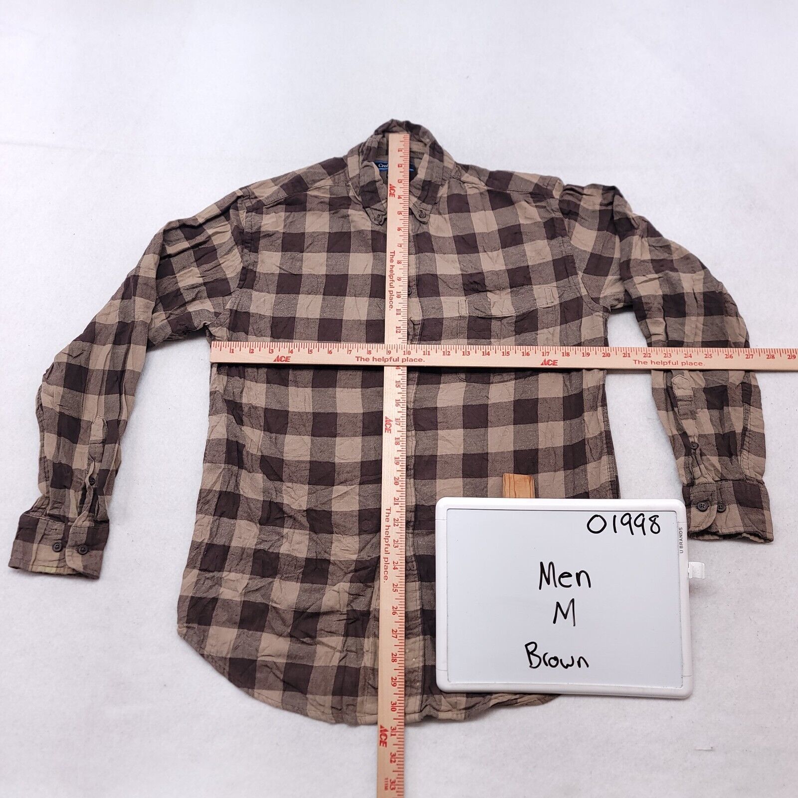 Croft & Barrow Croft & Barrow Gingham Flannel Shirt Mens Size Medium Brown Size US M / EU 48-50 / 2 - 6 Thumbnail