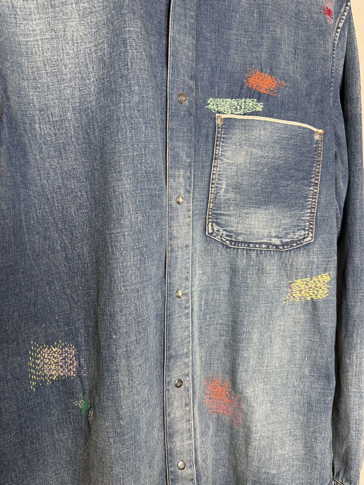 Dior Dior Stitch-Work Embroidery Denim Button Up- Hedi Slimane Size US S / EU 44-46 / 1 - 3 Thumbnail