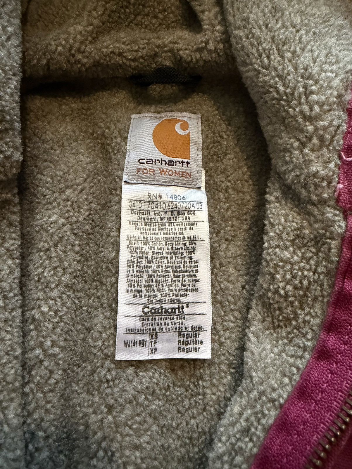 Carhartt Y2K Carhartt WJ141 RBY Sherpa Hooded Sz XS WJ141 RBY RUBY Size XS / US 0-2 / IT 36-38 - 7 Thumbnail