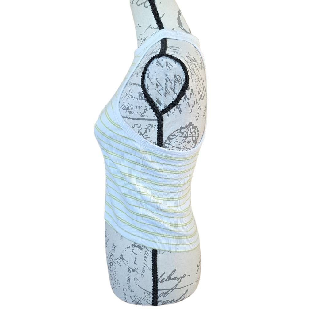 Abercrombie & Fitch Abercrombie & Fitch Women's Size Medium White Green Striped Size M / US 6-8 / IT 42-44 - 2 Thumbnail