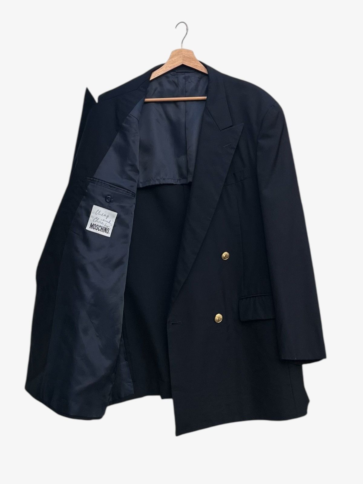 Moschino Moschino Cheap and Chic Navy Double Breasted Tailored Jacket Size US L / EU 52-54 / 3 - 3 Thumbnail