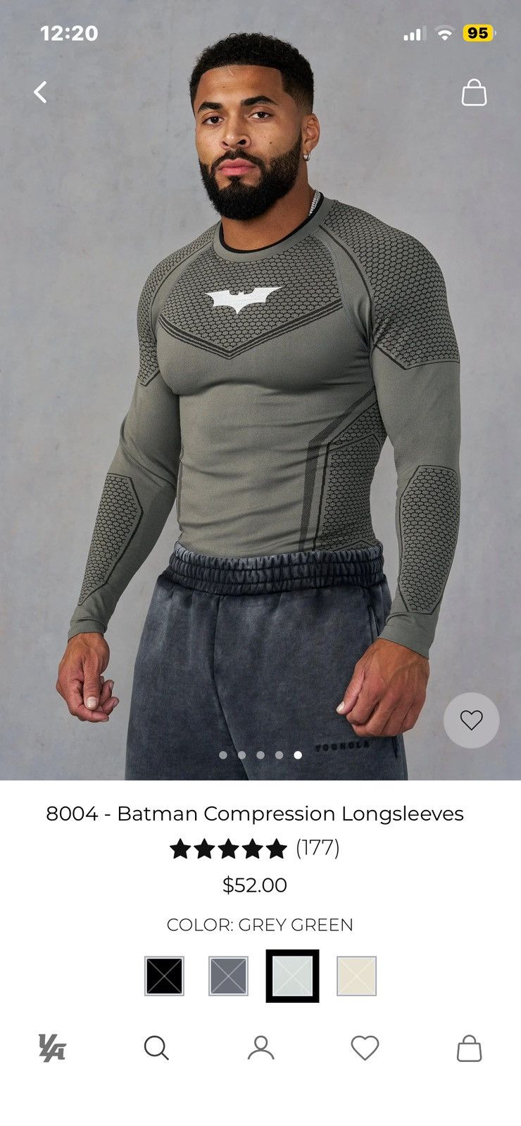YoungLA YoungLA Batman Compression Longsleeves GrayGreen XL Size US XL / EU 56 / 4 - 1 Thumbnail