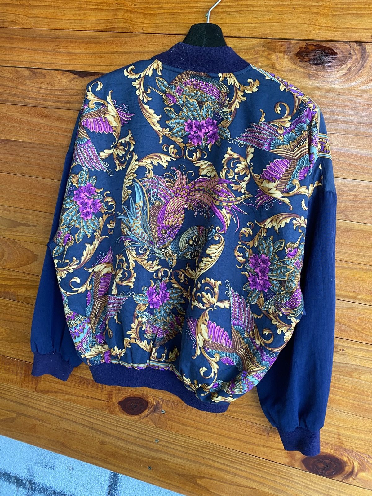 Vintage Vintage DaSjee Bomber Jacket Baroque Bird Floral Pattern Size L / US 10 / IT 46 - 10 Thumbnail