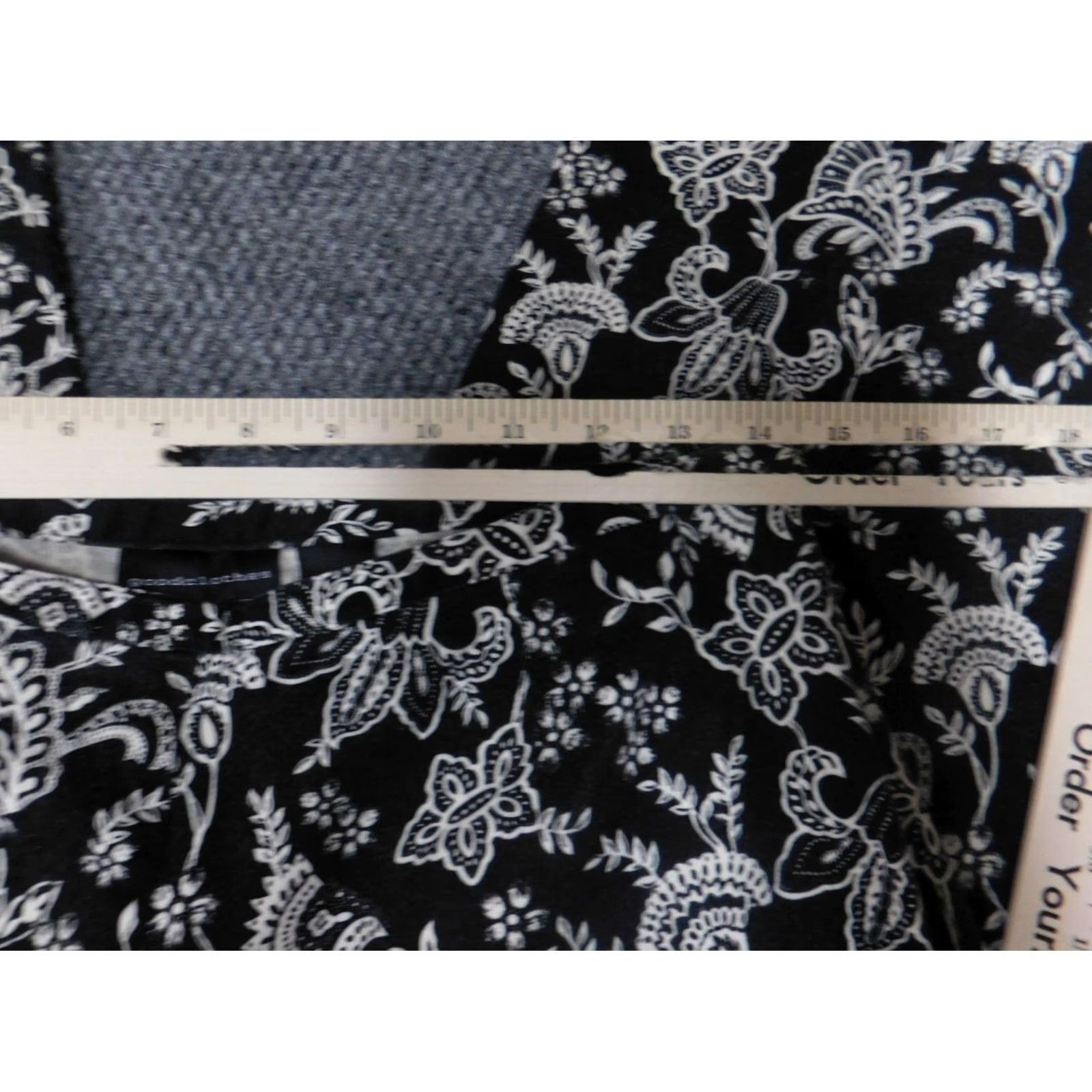 Vintage Goodclothes Womens Pants 12 Black Straight Floral Chino Knit Polyester Rayon Zipper Stretch Regular Inseam 22in Womens Size 34" / US 12 / IT 48 - 5 Thumbnail