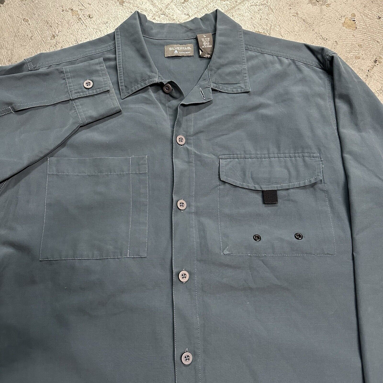 Levi's × Vintage Vintage Y2K Levi’s Silvertab Nylon Teal Longsleeve Shirt Size US XL / EU 56 / 4 - 1 Thumbnail