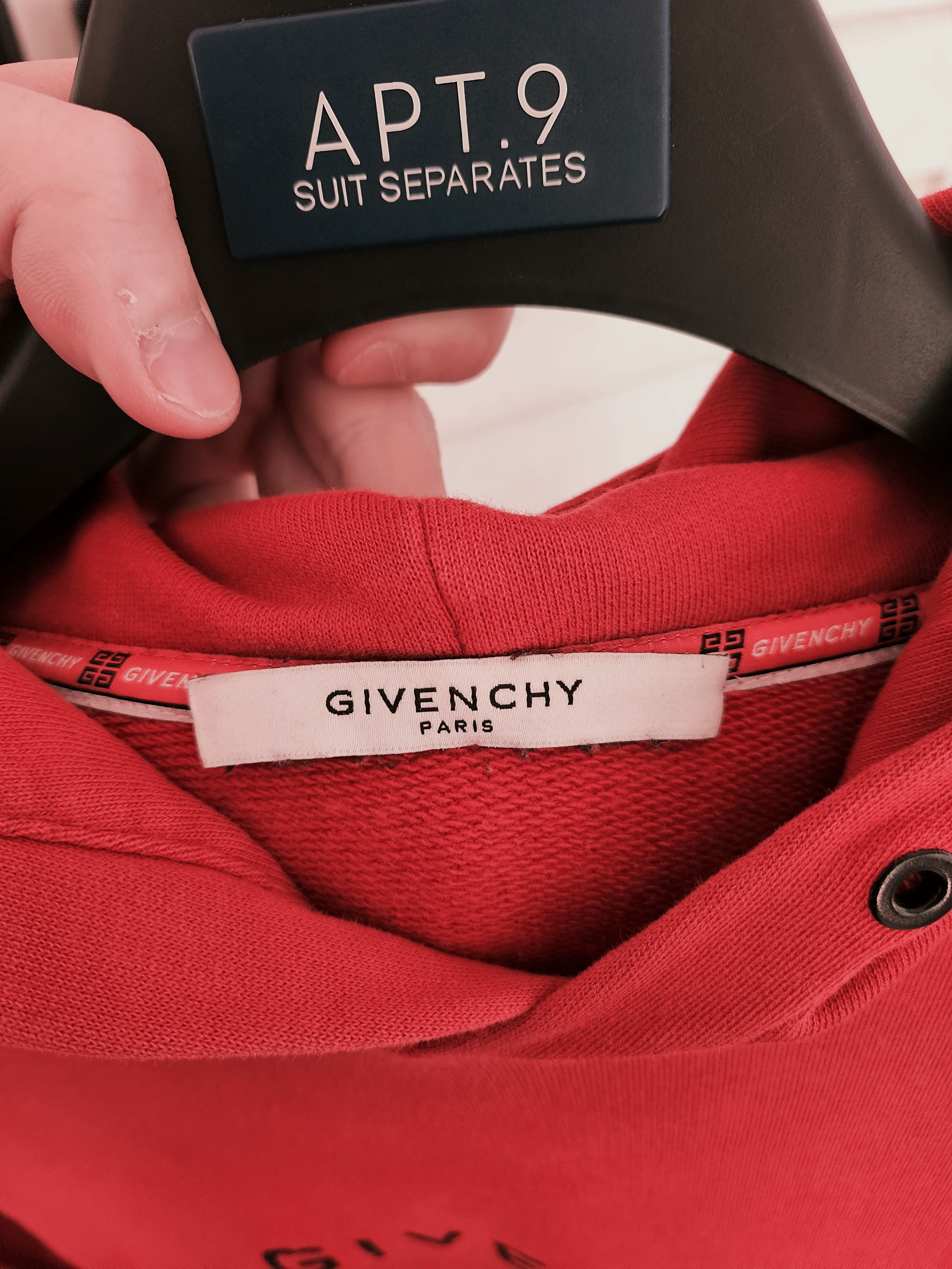 Givenchy Oversized Distressed Logo Red Hoodie Size US S / EU 44-46 / 1 - 5 Thumbnail
