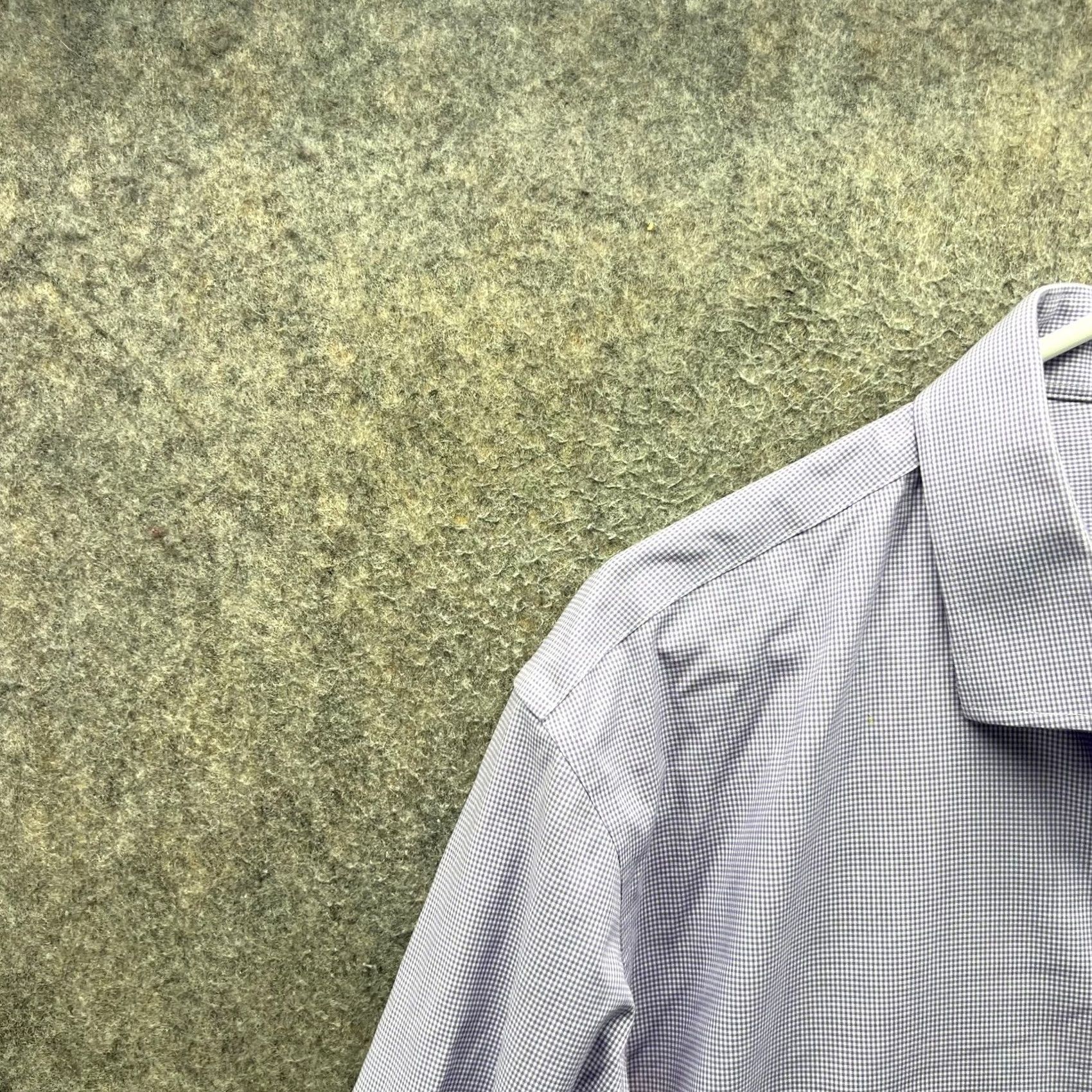 J.Crew J.CREW Dress Shirt Mens XL Purple Gingham Stretch Wrinkle Free Long Sleeve Size 46R - 7 Thumbnail