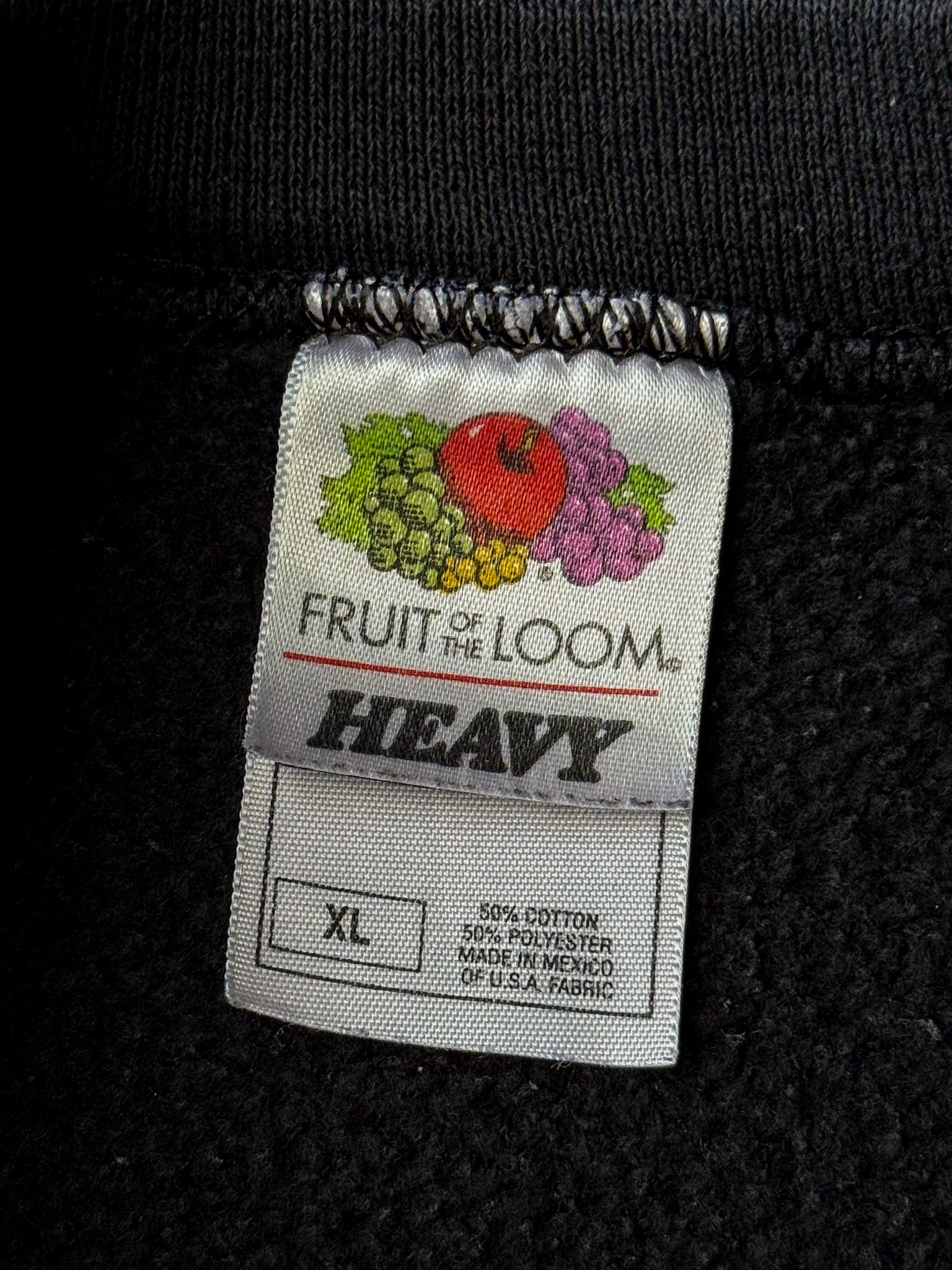 Fruit Of The Loom Vintage Fruit of the Loom Heavy Cotton Sweatshirt Black Size US XL / EU 56 / 4 - 7 Thumbnail