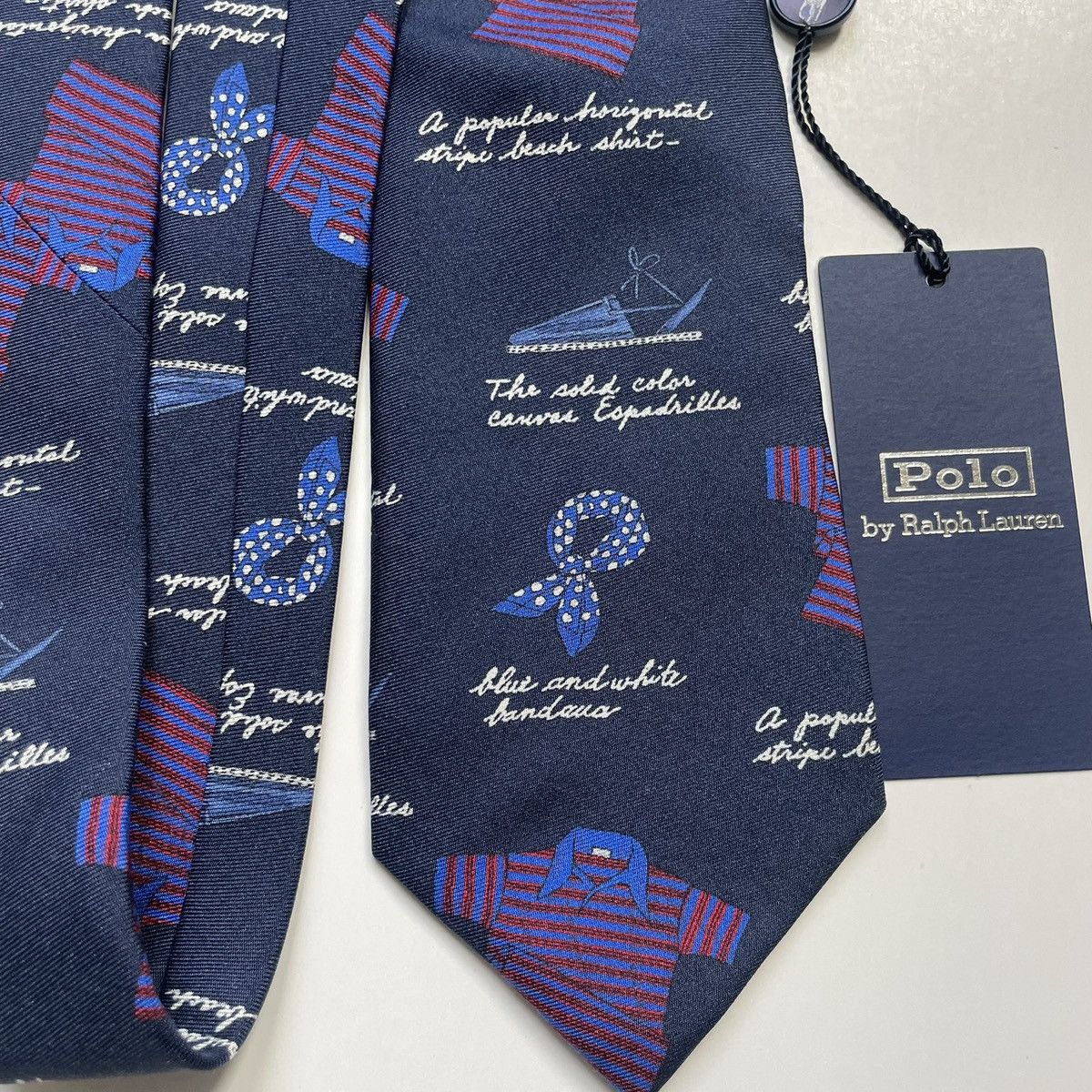Polo Ralph Lauren Polo by Ralph Lauren Blue Silk Tie with Architectural Design Size ONE SIZE - 2 Thumbnail