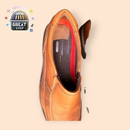 Rockport Size 9.5 ROCKPORT Mens Slip On Leader 2 BIKE Toe Brown SHOES Size US 9.5 / EU 42-43 - 7 Thumbnail