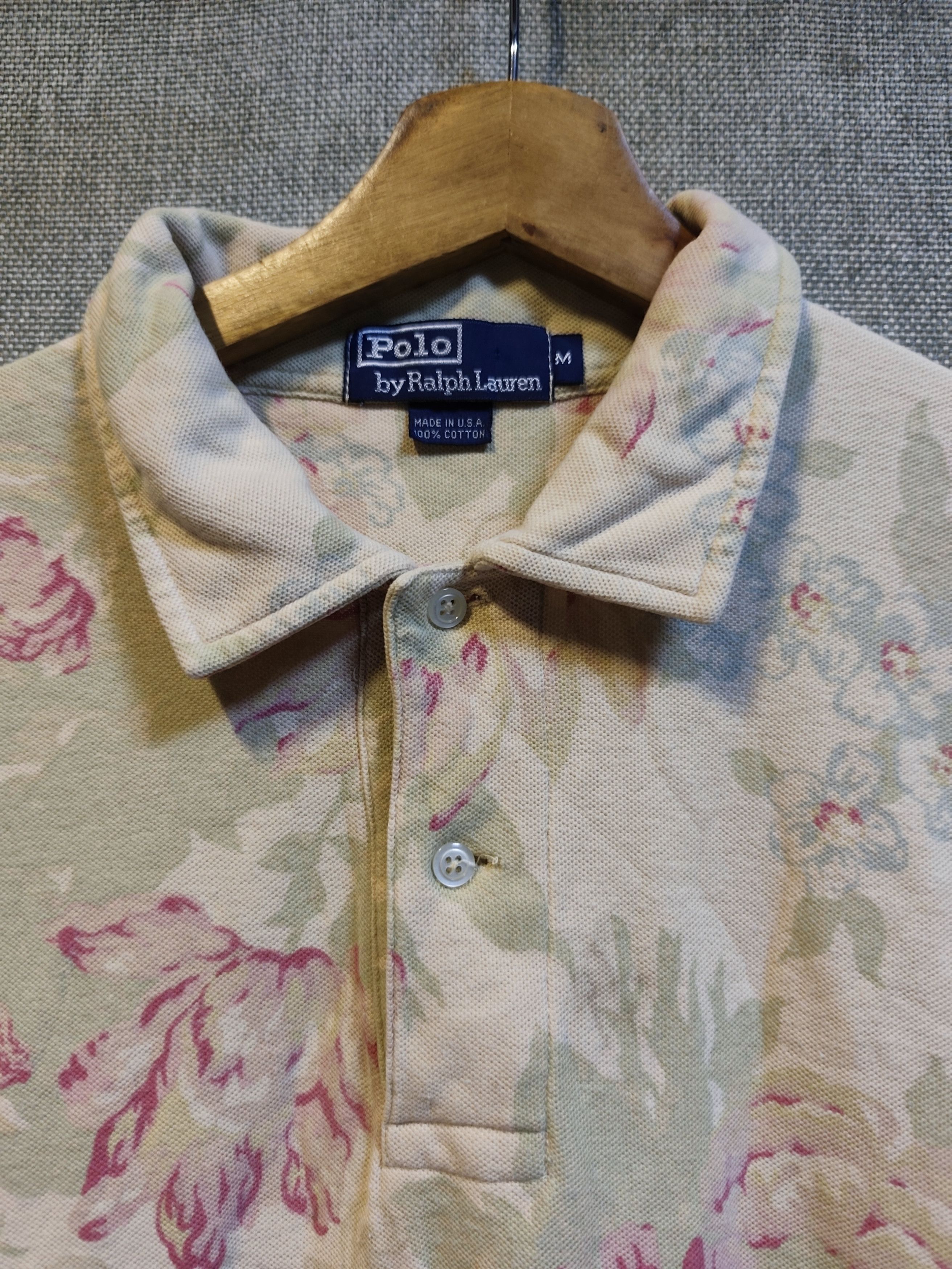 Polo Ralph Lauren ​Vintage 90s Polo Ralph Lauren Floral Tapestry Polo Shirt Size US L / EU 52-54 / 3 - 4 Thumbnail