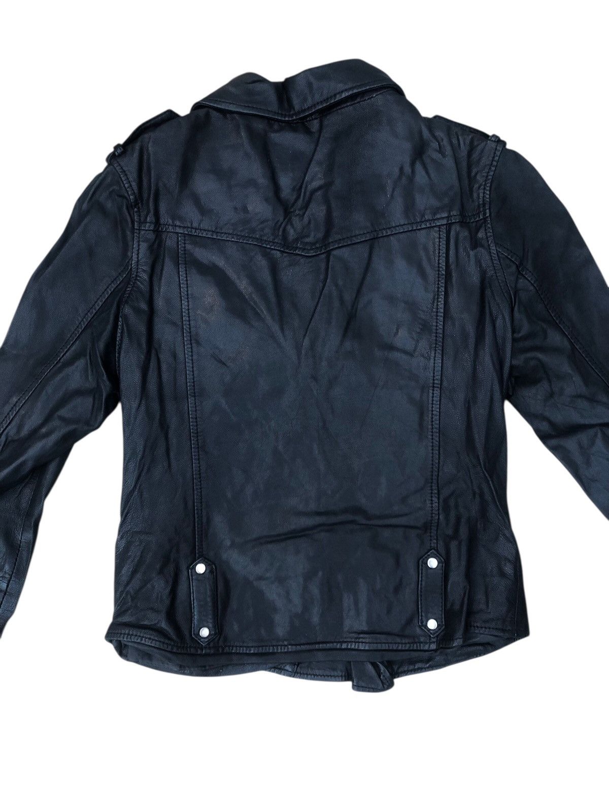 Kenneth Cole 🔥KENNETH COLE Biker Punk Double Collar Leather Jacket Women Size L / US 10 / IT 46 - 10 Thumbnail