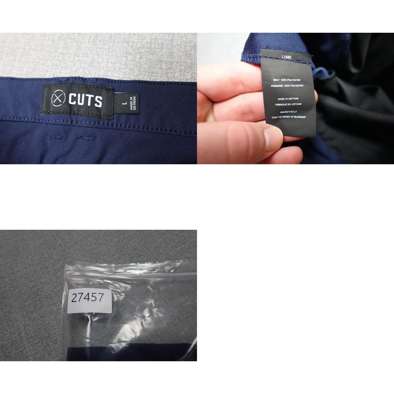 Cuts CUTS Jogger Pants Mens Large Blue 34x30 Polyester Elastic Waist Pockets Tapered Business Casual Size US 33 - 8 Thumbnail