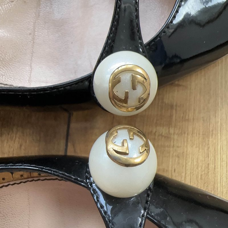 Gucci Gucci Black Pearl High Heel Shoes Size US 5.5 / IT 35.5 - 6 Thumbnail