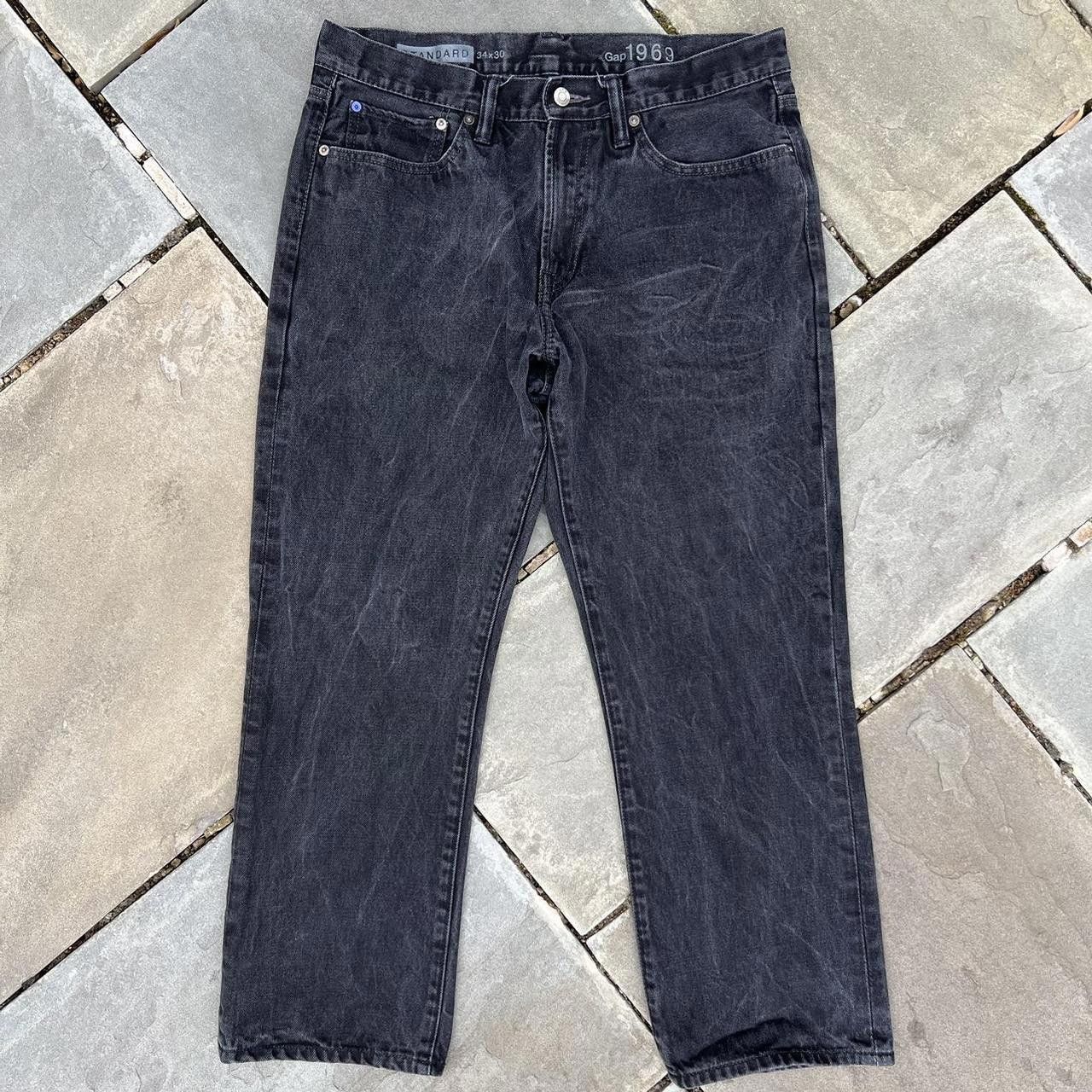 Gap Y2K Faded Black Distressed Washed Jeans Size US 34 / EU 50 - 1 Thumbnail