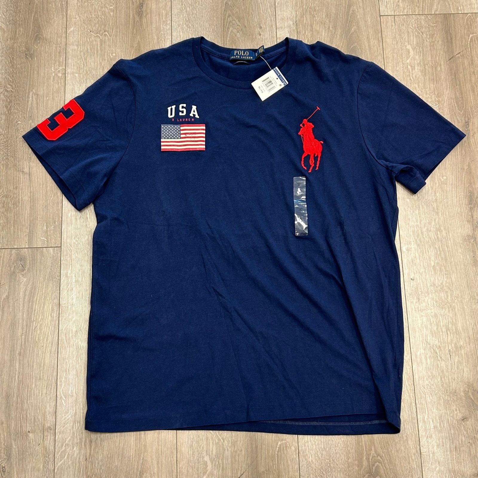 Polo Ralph Lauren New Polo Ralph Lauren USA flag #3 big pony Tee T Shirt Size US XL / EU 56 / 4 - 1 Thumbnail