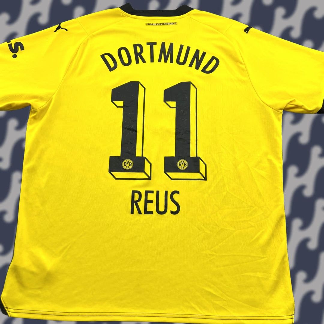 Puma PUMA Borussia Dortmund 2023 2024 Home Reus #11 Mens XL Football Jersey Shirt Yellow Short Sleeve T-Shirt Athletic Jersey Sports Football Mens Size US XL / EU 56 / 4 - 1 Thumbnail