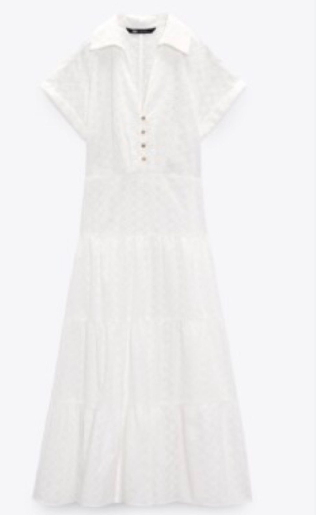 Zara ZARA Shirt Dress Cutwork Embroidery Midi White Tier size S Size S / US 4 / IT 40 - 12 Thumbnail