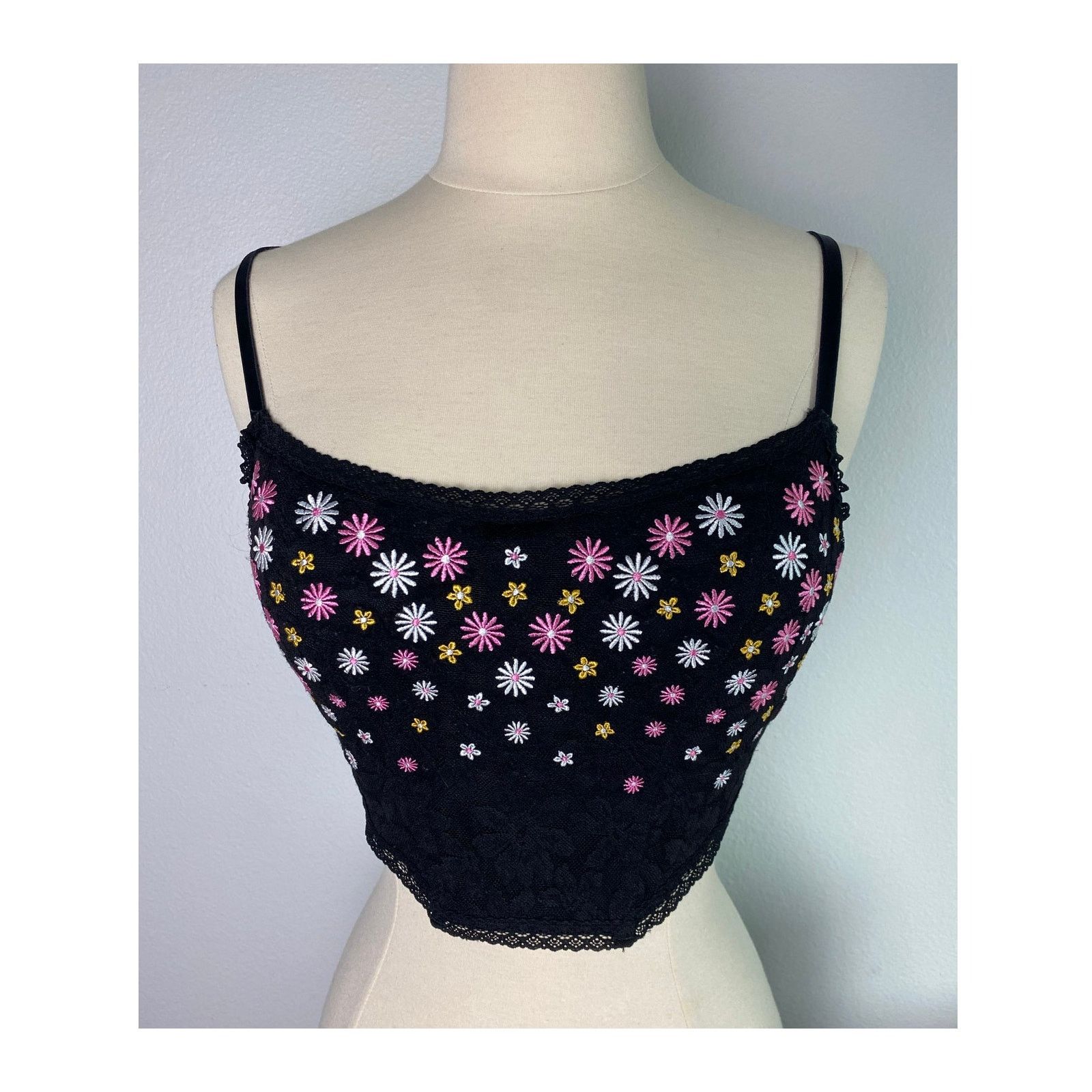 Pink Pink Bra Sz. 34C, Medium, Black w/ Flowers Size ONE SIZE - 1 Thumbnail