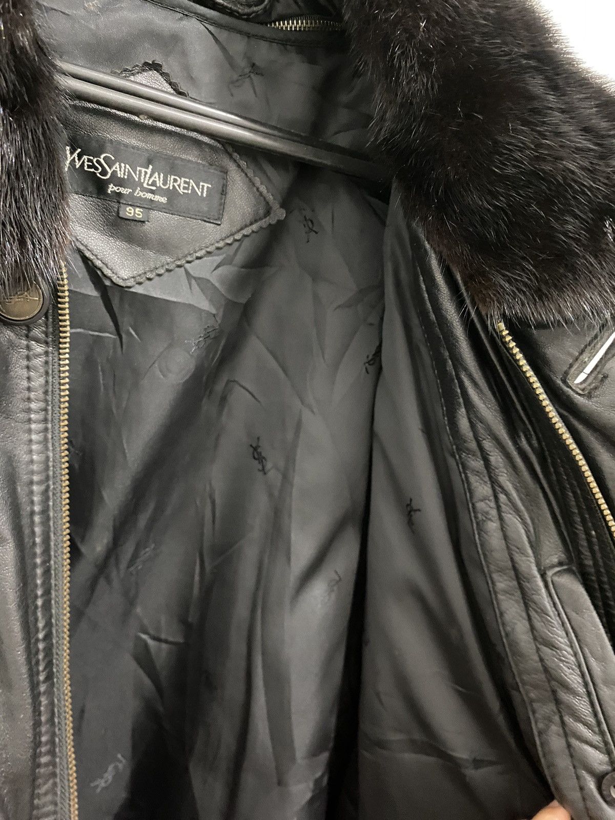 Saint Laurent Paris 💥Leather💥Yves Saint Laurent Leather Coat Size US L / EU 52-54 / 3 - 19 Thumbnail