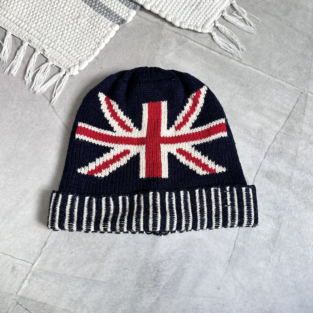 Hysteric Glamour × Undercover 00s British Britain Flag Knit Beanie Hat Stussy Vibe Size ONE SIZE - 3 Thumbnail