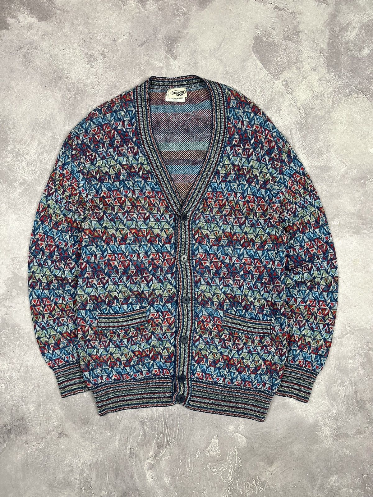 Missoni Sport Knitted Pattern Cardigan Sweater archive