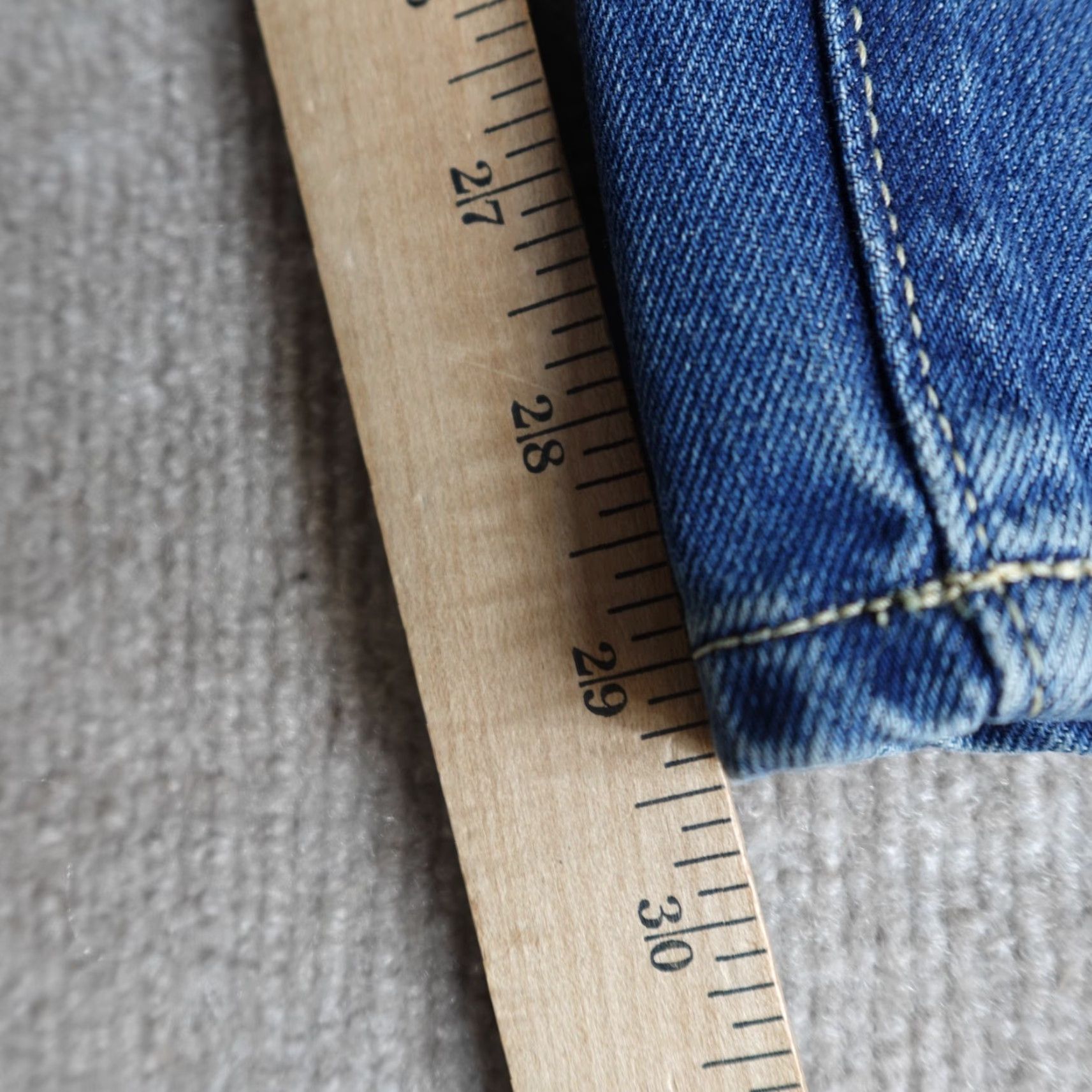 Vintage EDUN Jeans 34 x 30 Blue Button Fly Straight Waist Drawstring Men Denim Cotton 5-Pocket Relaxed Regular Size US 34 / EU 50 - 3 Thumbnail