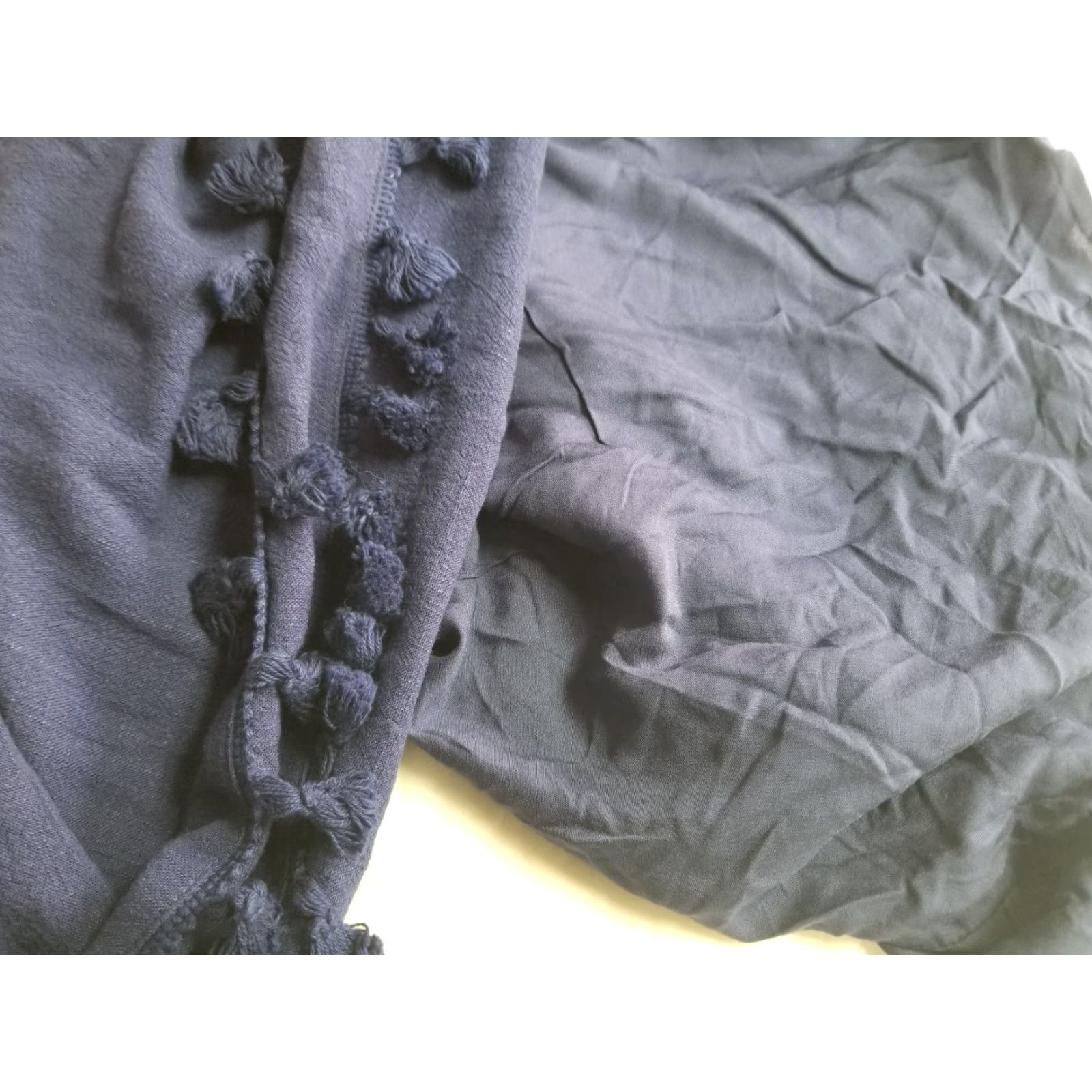 Lulus Lulus Linen Blend Tank Dress Women's Small Blue Fringe Hem Sleeveless Short Dress 90s Bohemian Beach Casual Party/Cocktail Size S / US 4 / IT 40 - 6 Thumbnail