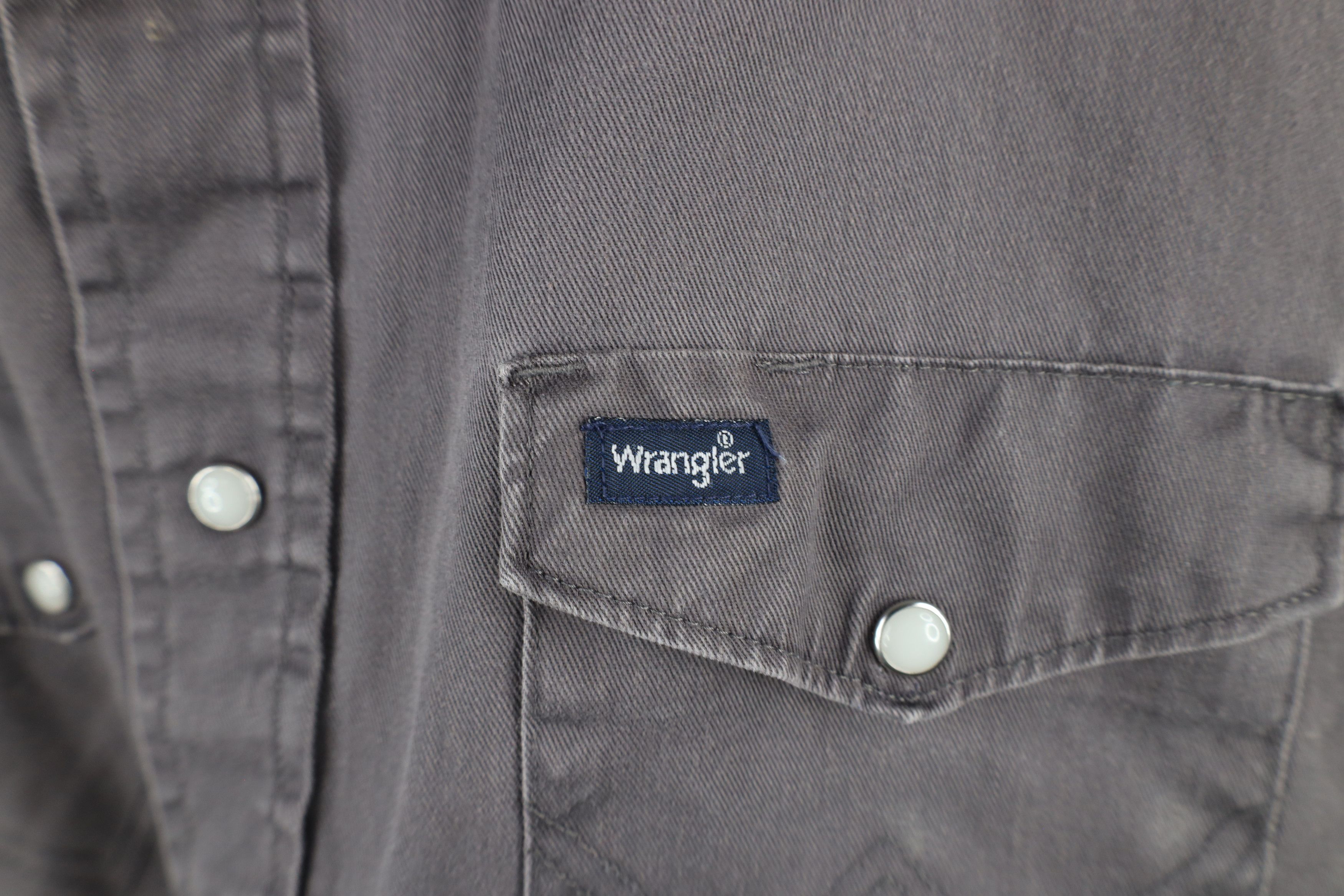 Vintage × Wrangler Vintage 90s Wrangler Western Cowboy Snap Button Shirt Gray Size US L / EU 52-54 / 3 - 4 Thumbnail