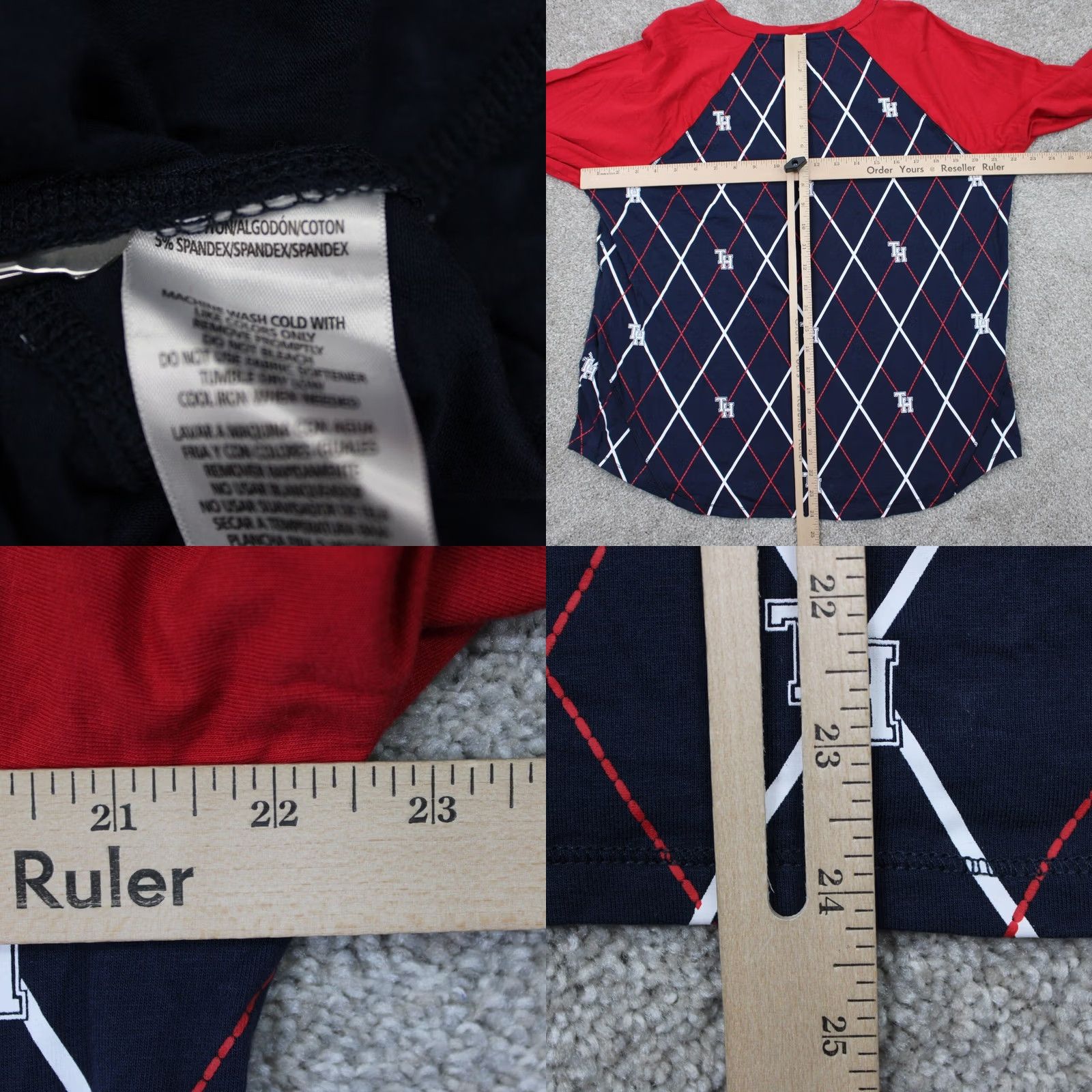 Tommy Hilfiger Tommy Hilfiger AOP Shirt Womens XL Blue/Red All Over Print Long Sleeve Pullover Shirt Womens XL Blue/Red 90s Tommy Hilfiger Shirt Mens? Size XL / US 12-14 / IT 48-50 - 8 Thumbnail