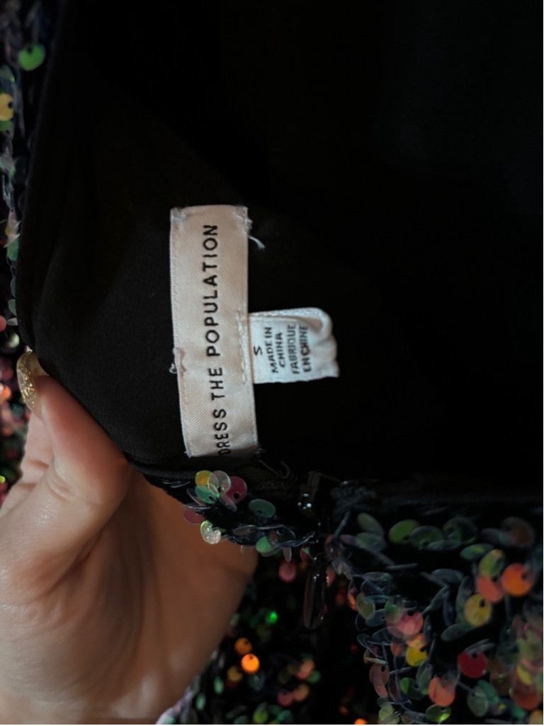 Dress the Population Women's Dress the Population Black Multi Sequin Dress Size S Size S / US 4 / IT 40 - 4 Thumbnail