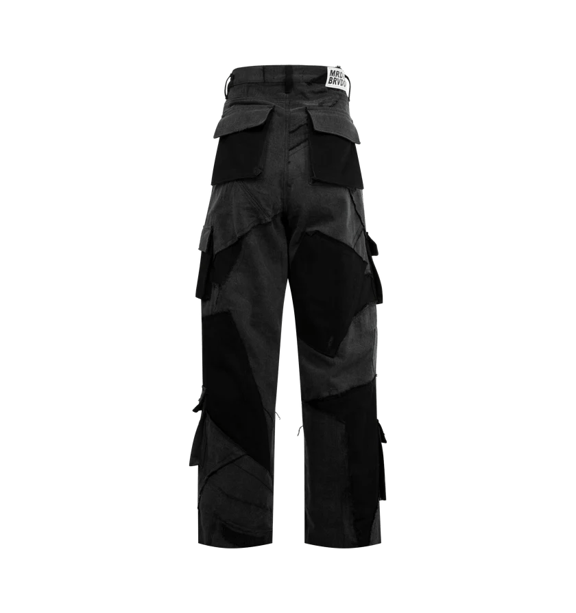 Who Decides War o1h1sh11225 Destroyed Paneled Cargo in Black/Grey Size US 32 / EU 48 - 2 Thumbnail